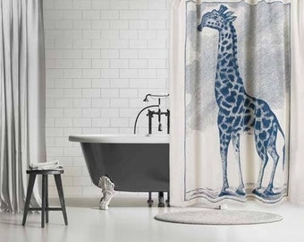 Thomas Paul Giraffe Etching Shower Curtain