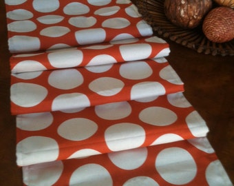 Orange Polka Dot Lined Table Runner - Ready to ship