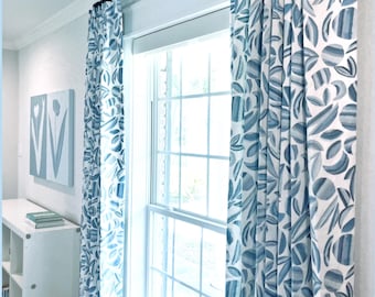 Custom Designer Striped Garden Drapes - Lined