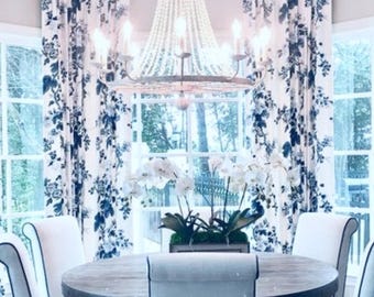 Custom Designer Schumacher Pyne Hollyhock Drapes: You pick the fabric and style - Lined