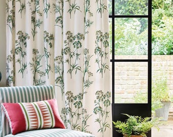 Custom Designer Angelica Embroidered Linen Drapes: You pick the fabric and style - Lined