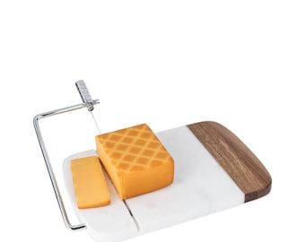 Marble and wood wire cheese slicer