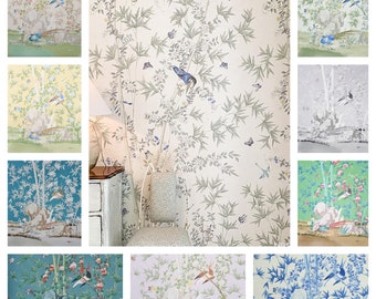 F Schumacher Brighton  Pavilion Wide Width Wallpaper (Sold in panels) (other colors available)