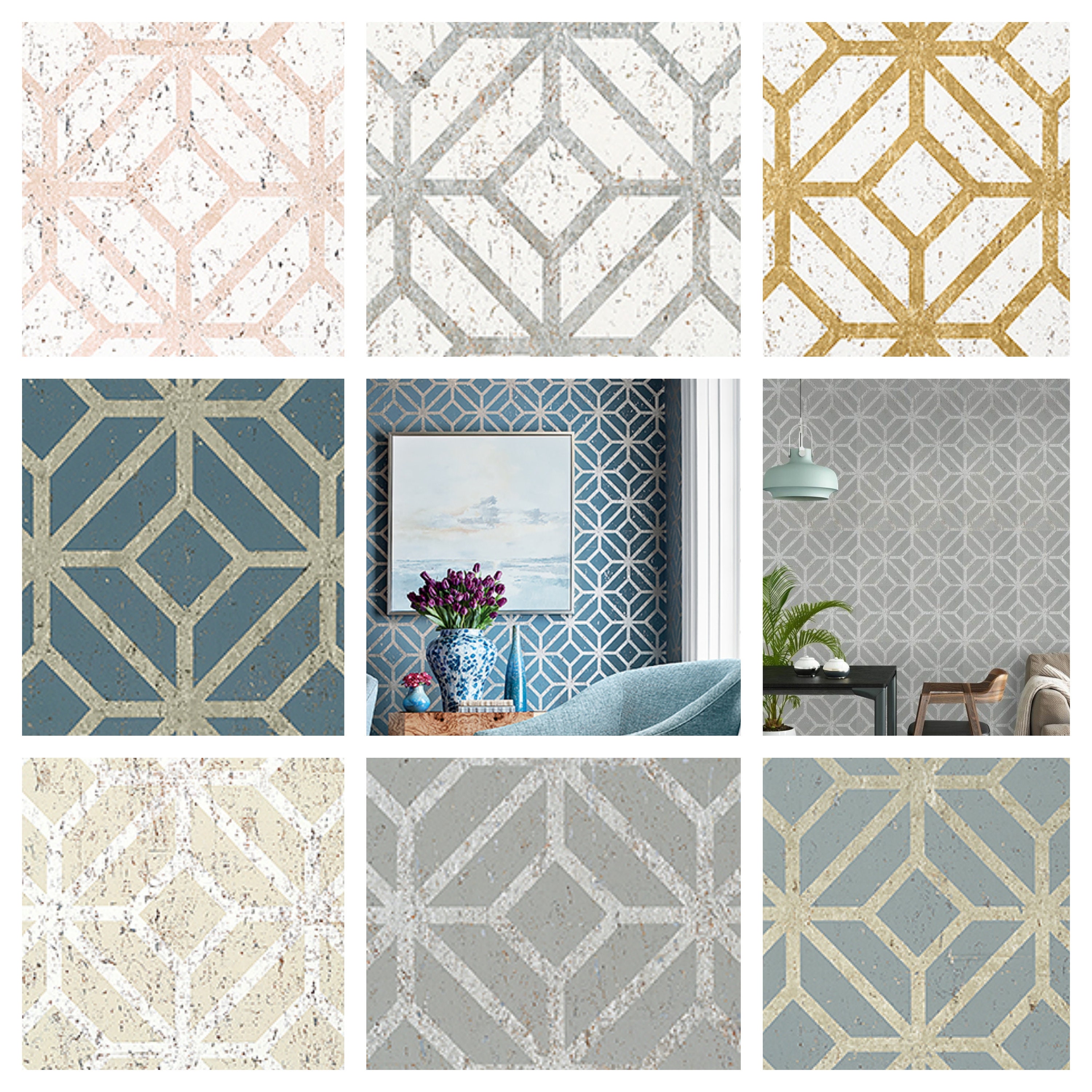 Thibaut Mamora Trellis Cork Wallpaper (Packaged in double rolls) (other