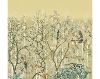 La Voliere Mural Wallpaper 4 panel set (other colors available)