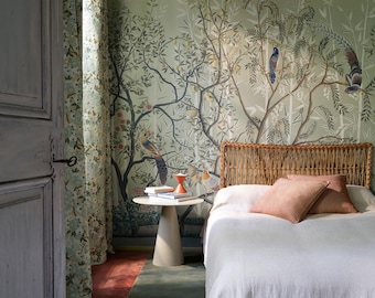 Manuel Canovas La Voliere Mural Wallpaper 4 panel set (other colors available)
