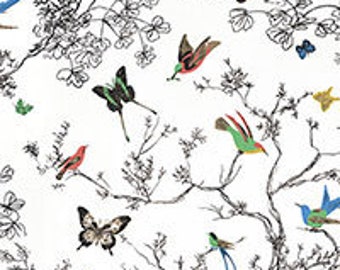 F. Schumacher Birds and Butterflies Fabric (other colors available)