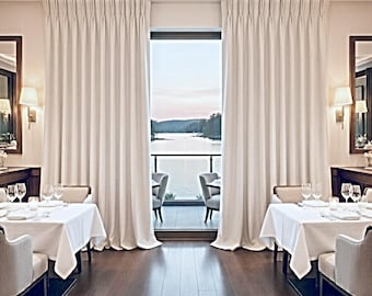 Commercial NFPA Eaton Woven Pleated Drapes Blackout Lined - 16 Colors