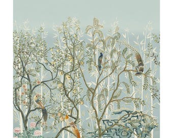 La Voliere Mural Wallpaper 4 panel set (other colors available)