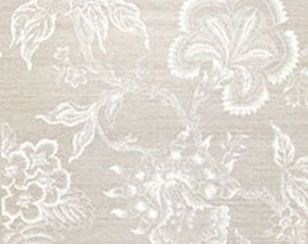 Schumacher Hothouse Flowers Sisal Wallpaper (Packaged in 8 yd rolls)