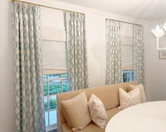Custom Designer Schumacher Santa Monica Ikat Drapes: You pick the fabric and style - Lined
