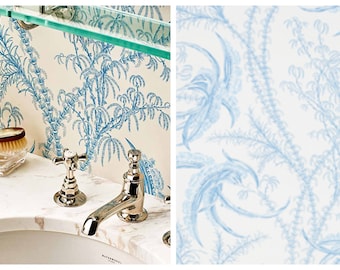 F. Schumacher Ocean Toile Wallpaper (Packaged in double rolls) (other colors available)
