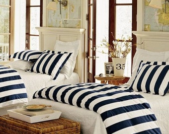 Custom Nautical Duvet Cover and shams - You pick the fabric