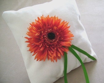 Le Fleur Orange Ring Bearer Pillow