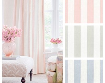 Custom Designer Stockwell Stripe Drapes You pick the fabric and style - Lined