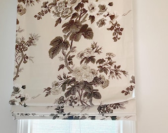 Schumacher Pyne Hollyhock Custom Operable  Roman Shades - Lined