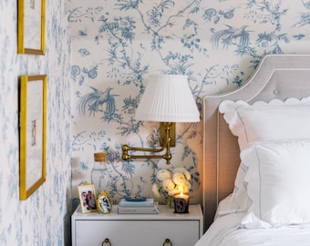 Schumacher Toile De La Prairie Wide Wallpaper (Packaged in 10 yd rolls)