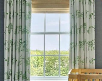 Custom Designer Jungle Jubilee Drapes: You pick the fabric and style - Lined