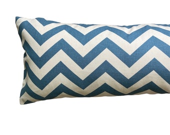 Royal Blue and White Chevron Pillow Cover