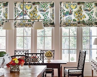 Citrus Garden Custom Operable  Roman Shade - Lined