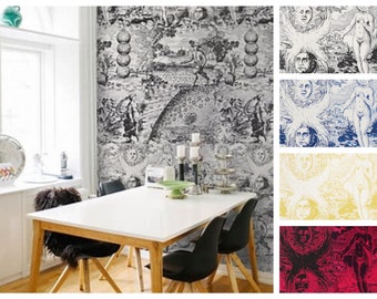 F. Schumacher Modern Toile Wallpaper (Packaged in 8yd rolls) (other colors available)