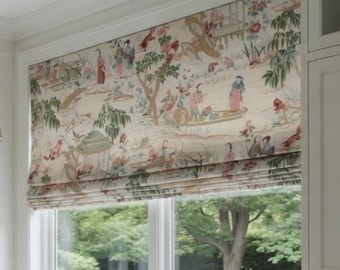 Yangtze River Custom Operable  Roman Shade - Lined