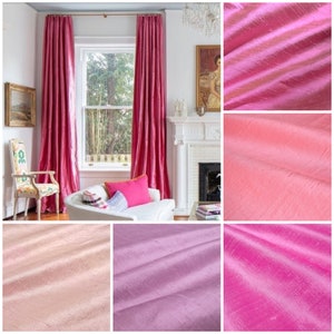 Pink Silk Dupioni Drapes- with Blackout Lining