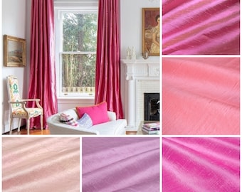 Pink Silk Dupioni Drapes- with Blackout Lining