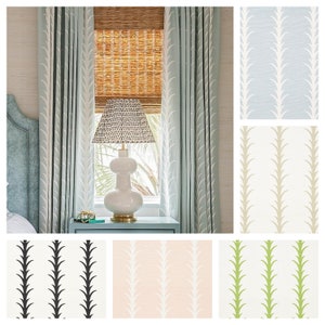 Custom Designer Schumacher Acanthus Stripe Drapes: You pick the fabric and style - Lined