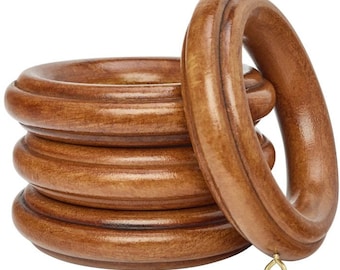 Designer Kirsch Wood Drapery Rings - you pick the finish