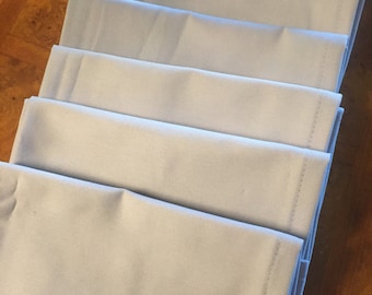 Set of 6 Silver Cotton Sateen Cloth Napkins