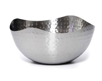 Stainless Steel Hammered Salad Serving Bowl