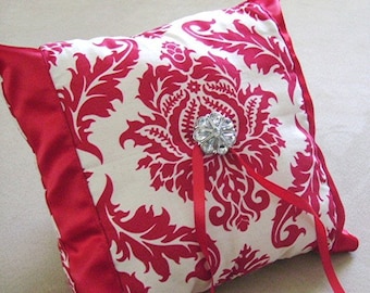 Victorian Red Damask Ring Bearer Pillow