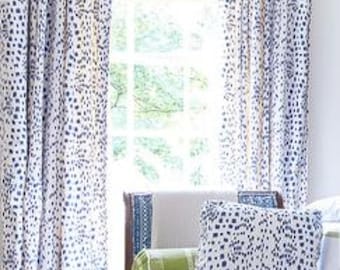 Custom Designer Brunschwig and Fils Les Touches Drapes: You pick the fabric and style - Lined