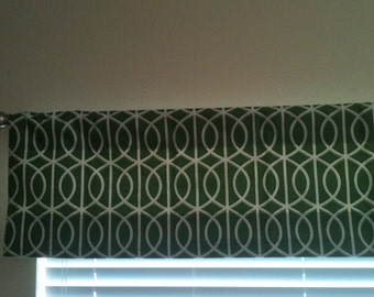 Green Lattice Lined Valance - Ready to ship