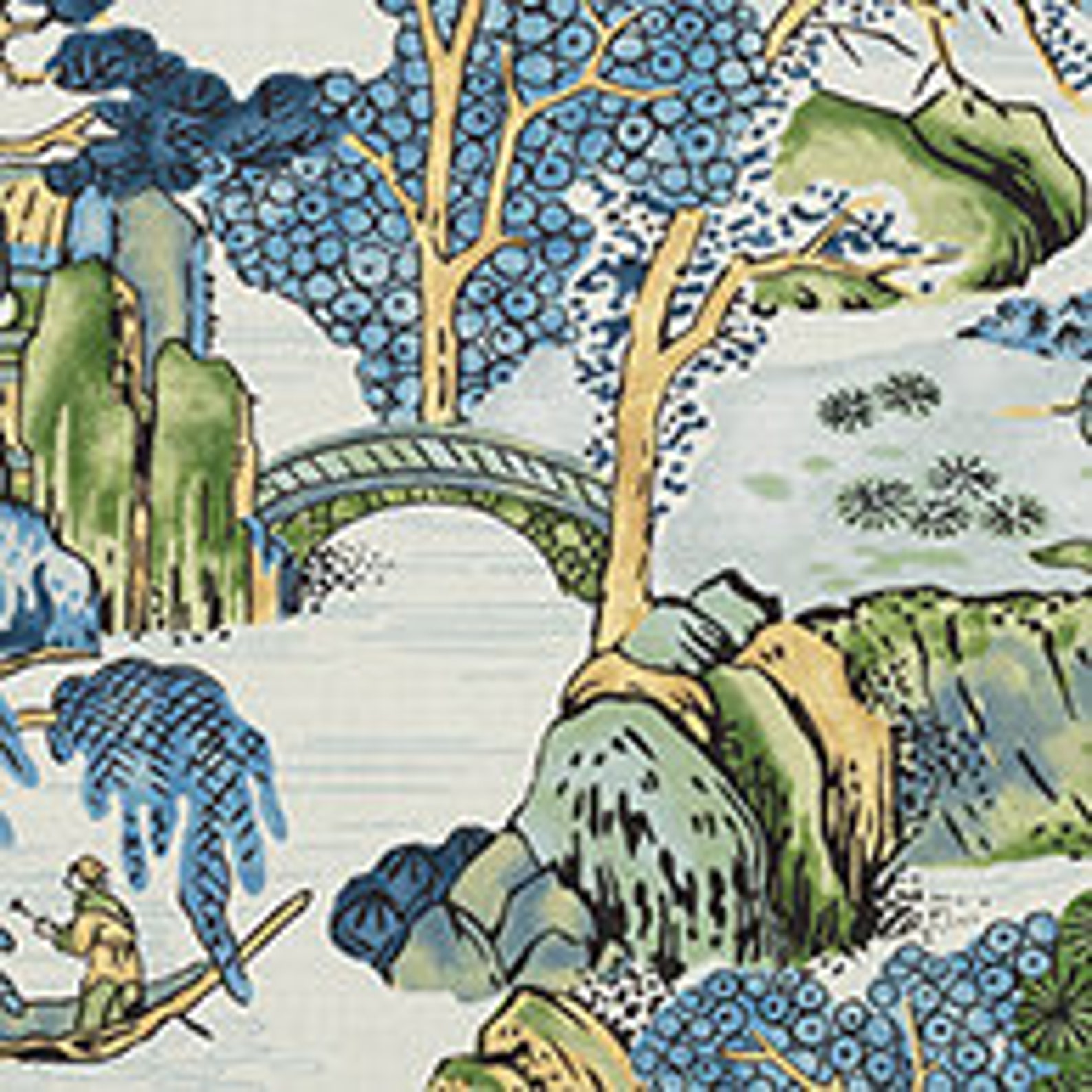 Thibaut Asian Scenic Fabric by the Yard other Colors Etsy Australia