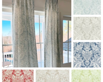 Custom Designer Chardonnet Damask Drapes You pick the fabric and style - Lined