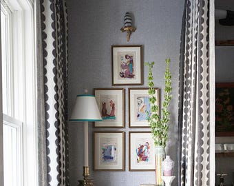 Custom Designer Schumacher Full Circle Drapes: You pick the fabric and style - Lined