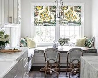 Citrus Garden Custom Operable  Roman Shade - Lined