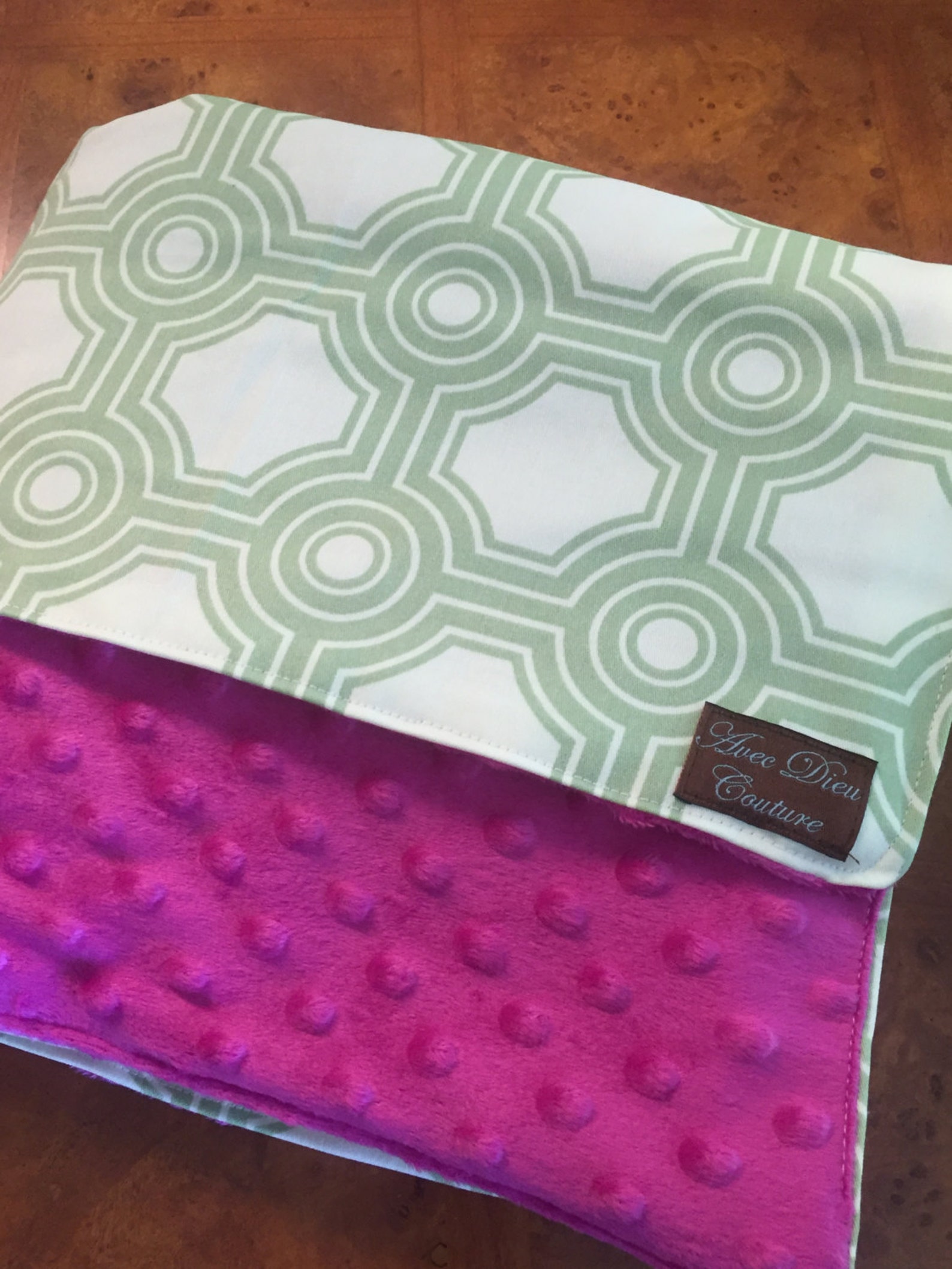 Metro Minky Large Fuschia Baby Blanket Etsy