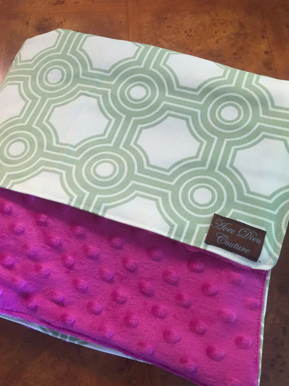 Metro Minky Large Fuschia Baby Blanket