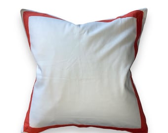 Coral and Cream Pillow Cover