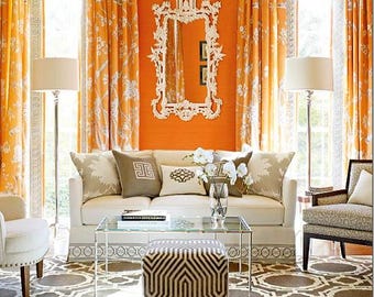 Custom Designer Schumacher Chinois Panel  Drapes