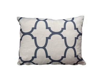 Blue and White Pillow Cover