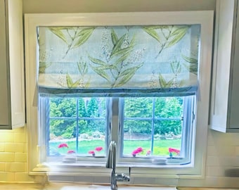 Designer Winter Bud Custom Cordless Operable  Roman Shades - Lined