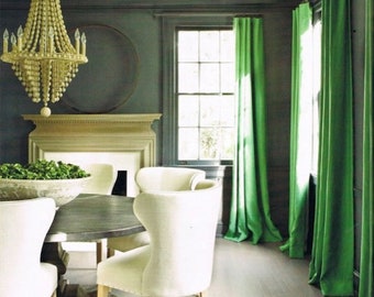 Luxurious Kelly Green Velvet Drapes Thermal Lined