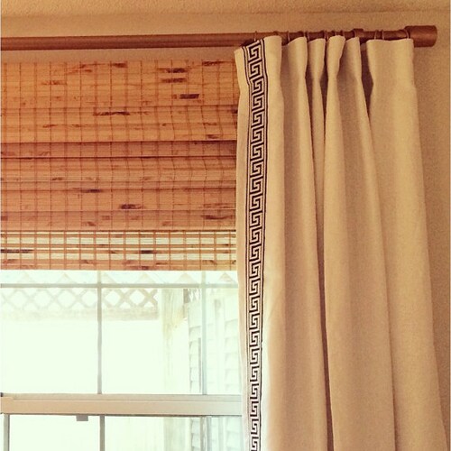 The Linen Greek Key Trim Drapes With Thermal Lining Etsy