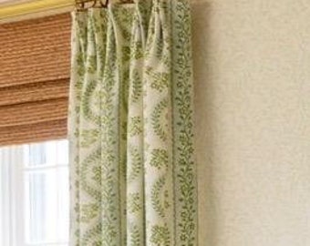 Custom Designer Sister Parish Dolly Drapes - Lined