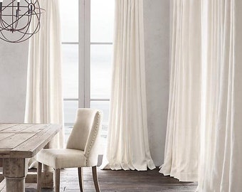 Luxurious White Velvet Drape with Thermal Lining