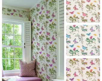 F. Schumacher Baudin Butterfly Wallpaper (Packaged in double rolls) (other colors available)